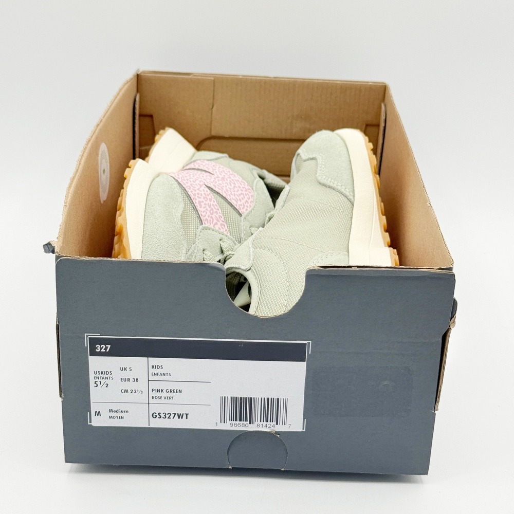 New Balance 327 Lifestyle Sneakers Size 5.5 Kids Pink Green GS327WT, NEW - Picture 2 of 10
